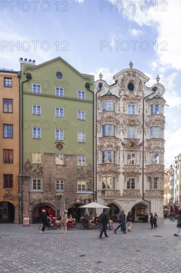 Historic Helbling House in Herzog-Friedrich-Straße, Old Town, Innsbruck, Tyrol, Austria