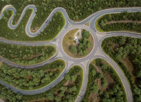 Volkswagen AG proving ground Ehra-Lessien, proving ground Ehra, Volkswagen plant Wolfsburg, Lower Saxony, Germany, Europe, aerial photo, birds-eyes view, aerial photography, aerial photography, overview, bird's eye view, Wolfsburg, Volkswagen, test track, emissions scandal, software manipulation