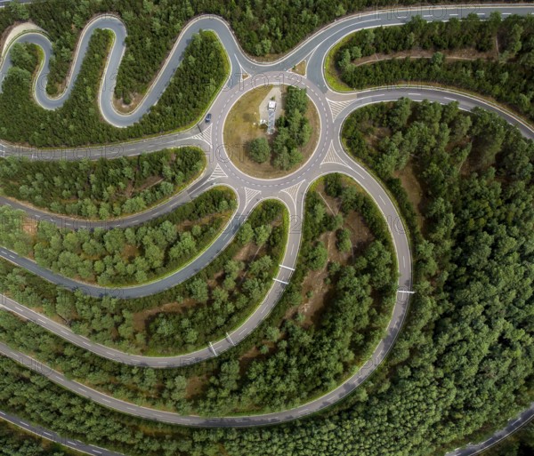 Volkswagen AG proving ground Ehra-Lessien, proving ground Ehra, Volkswagen plant Wolfsburg, Lower Saxony, Germany, Europe, aerial photo, birds-eyes view, aerial photography, aerial photography, overview, bird's eye view, Wolfsburg, Volkswagen, test track, emissions scandal, software manipulation