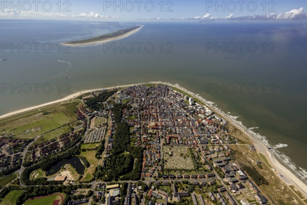 Location Norderney, West Island, aerial view, Norderney, North Sea, North Sea island, East Frisian Islands, Lower Saxony, Germany, Europe, birds-eyes view, aerial photography, aerial photography, overview, overview, bird's eye view