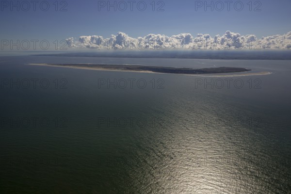 Aerial photo, Spiekeroog, North Sea, North Sea island, East Frisian Islands, Lower Saxony, Germany, Europe, birds-eyes view, aerial photography, aerial photography, overview, overview, bird's eye view