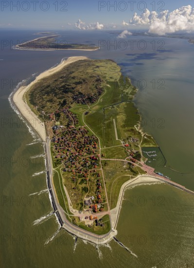 Groynes against land loss, Wadden Sea, aerial photo, Baltrum, North Sea, North Sea island, East Frisian Islands, Lower Saxony, Germany, Europe, birds-eyes view, aerial photo, aerial photography, aerial photography, overview, bird's eye view