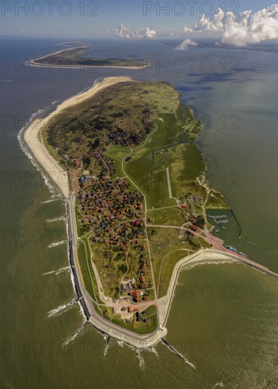 Groynes against land loss, Wadden Sea, aerial photo, Baltrum, North Sea, North Sea island, East Frisian Islands, Lower Saxony, Germany, Europe, birds-eyes view, aerial photo, aerial photography, aerial photography, overview, bird's eye view