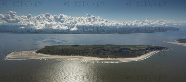 Wadden Sea, aerial photo, Baltrum, North Sea, North Sea island, East Frisian Islands, Lower Saxony, Germany, Europe, birds-eyes view, aerial photography, aerial photography, overview, overview, bird's eye view