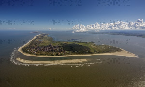 Sandbank, aerial view, Langeoog, North Sea, North Sea island, East Frisian Islands, Lower Saxony, Germany, Europe, birds-eyes view, aerial photography, aerial photography, overview, overview, bird's eye view