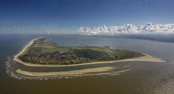 Sandbank, aerial view, Langeoog, North Sea, North Sea island, East Frisian Islands, Lower Saxony, Germany, Europe, birds-eyes view, aerial photography, aerial photography, overview, overview, bird's eye view