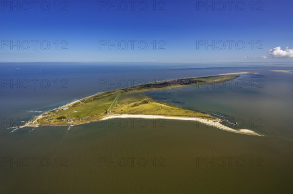 Wadden Sea, aerial view, Wangerooge, North Sea, North Sea island, East Frisian Islands, Lower Saxony, Germany, Europe, birds-eyes view, aerial photography, aerial photography, overview, overview, bird's eye view