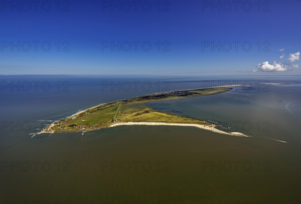 Wadden Sea, aerial view, Wangerooge, North Sea, North Sea island, East Frisian Islands, Lower Saxony, Germany, Europe, birds-eyes view, aerial photography, aerial photography, overview, overview, bird's eye view