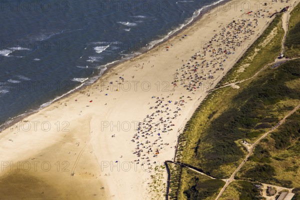 Nordstrand, aerial view, Spiekeroog, North Sea, North Sea island, East Frisian Islands, Lower Saxony, Germany, Europe, birds-eyes view, aerial photography, aerial photography, overview, bird's eye view
