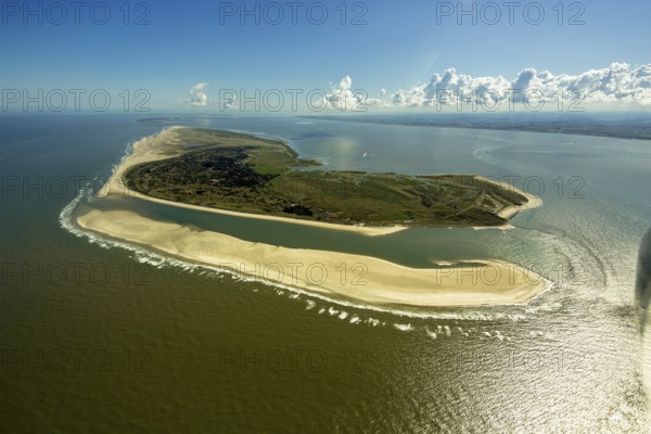 Sandbank, Schillbalje, Wadden Sea, aerial view, Spiekeroog, North Sea, North Sea island, East Frisian Islands, Lower Saxony, Germany, r 0.006346, d 0.686817 0.066784, d 0.685789 0.071439, r 0.006316, Europe, birds-eyes view, aerial view, aerial photography, aerial photography, overview, bird's eye view, Spiekerooge