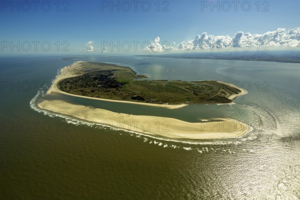 Sandbank, Schillbalje, Wadden Sea, aerial view, Spiekeroog, North Sea, North Sea island, East Frisian Islands, Lower Saxony, Germany, Spiekerooge, d 0.686817 0.066784, d 0.685789 0.071439, r 0.006316, Europe, birds-eyes view, aerial view, aerial photography, aerial photography, overview, bird's eye view