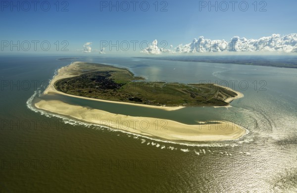 Sandbank, Schillbalje, Wadden Sea, aerial view, Spiekeroog, North Sea, North Sea island, East Frisian Islands, Lower Saxony, Germany, r 0.006346, d 0.686817 0.066784, d 0.685789 0.071439, r 0.006316, Europe, birds-eyes view, aerial view, aerial photography, aerial photography, overview, bird's eye view, Spiekerooge