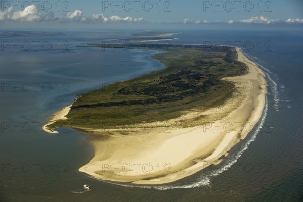 Osterhook, Wadden Sea, aerial photo, Spiekeroog, North Sea, North Sea island, East Frisian Islands, Lower Saxony, Germany, Europe, birds-eyes view, aerial photography, aerial photography, overview, overview, bird's eye view