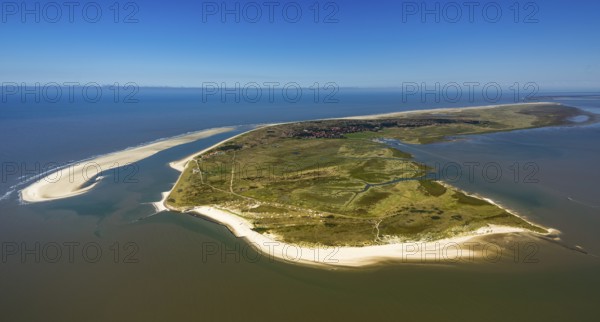 Sandbank, Schillbalje, Wadden Sea, aerial view, Spiekeroog, North Sea, North Sea island, East Frisian Islands, Lower Saxony, Germany, Europe, birds-eyes view, aerial view, aerial photography, aerial photography, overview, bird's eye view