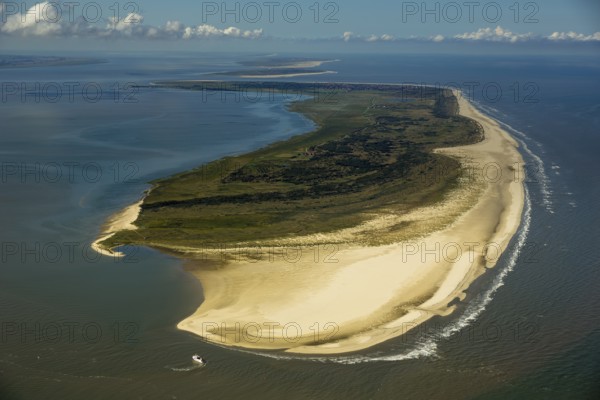 Osterhook, Wadden Sea, aerial photo, Spiekeroog, North Sea, North Sea island, East Frisian Islands, Lower Saxony, Germany, Europe, birds-eyes view, aerial photography, aerial photography, overview, overview, bird's eye view