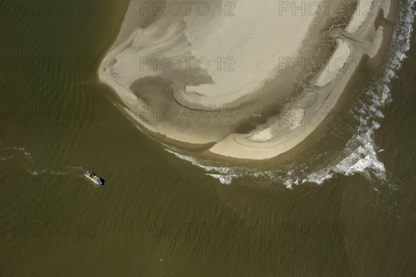 Osterhook, Wadden Sea, aerial view, Langeoog, North Sea, North Sea island, East Frisian Islands, Lower Saxony, Germany, Europe, birds-eyes view, aerial photography, aerial photography, overview, bird's eye view