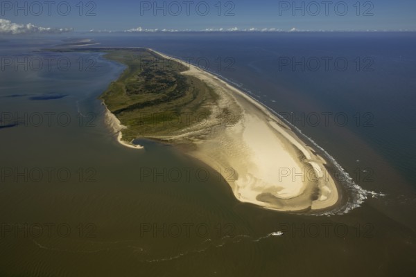 Osterhook, Wadden Sea, aerial view, Langeoog, North Sea, North Sea island, East Frisian Islands, Lower Saxony, Germany, Spiekeroog, Europe, birds-eyes view, aerial photography, aerial photography, aerial photography, overview, bird's eye view