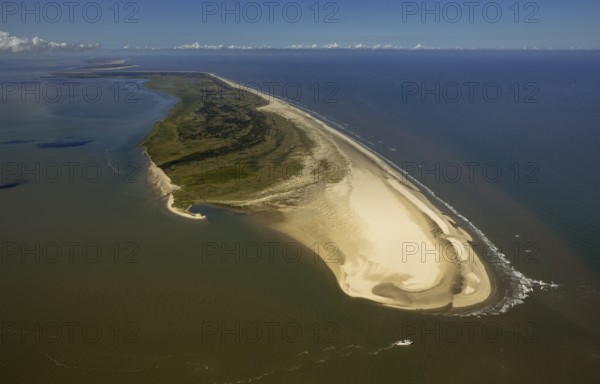 Osterhook, Wadden Sea, aerial view, Langeoog, North Sea, North Sea island, East Frisian Islands, Lower Saxony, Germany, Spiekeroog, Europe, birds-eyes view, aerial photography, aerial photography, aerial photography, overview, bird's eye view