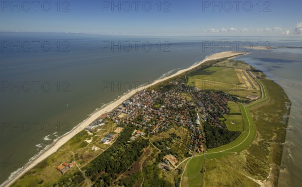 Aerial photo, Wangerooge, North Sea, North Sea island, East Frisian Islands, Lower Saxony, Germany, Europe, birds-eyes view, aerial photography, aerial photography, overview, overview, bird's eye view