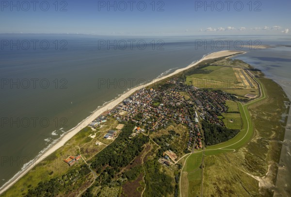 Aerial photo, Wangerooge, North Sea, North Sea island, East Frisian Islands, Lower Saxony, Germany, Europe, birds-eyes view, aerial photography, aerial photography, overview, overview, bird's eye view