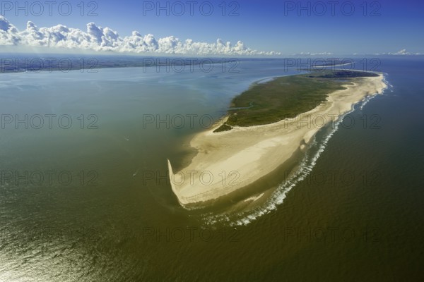 Wadden Sea, aerial view, Spiekeroog, North Sea, North Sea island, East Frisian Islands, Lower Saxony, Germany, Spiekerooge, Europe, birds-eyes view, aerial photography, aerial photography, overview, overview, bird's eye view