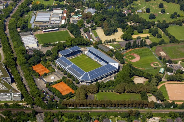 Carl-Benz-Stadion Mannheim, Mannheim, Baden-Württemberg, Germany, Europe, aerial view, birds-eyes view, aerial photography, aerial photography, overview, overview, bird's eye view