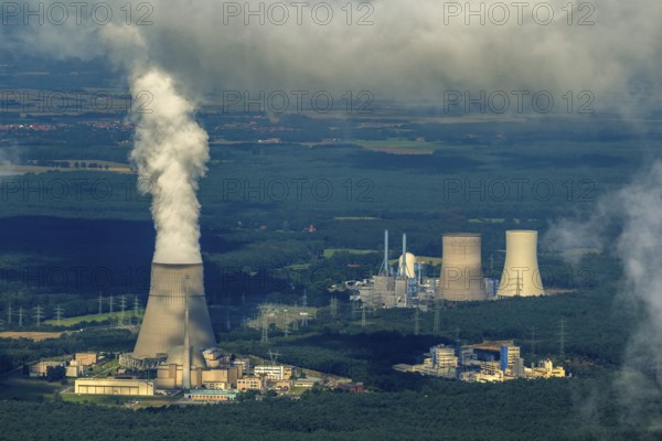 Lingen nuclear power plant, Lingen, Emsland, Lower Saxony, Germany, Lingen (Ems), Europe, aerial photo, birds-eyes view, aerial photography, aerial photography, overview, overview, bird's eye view