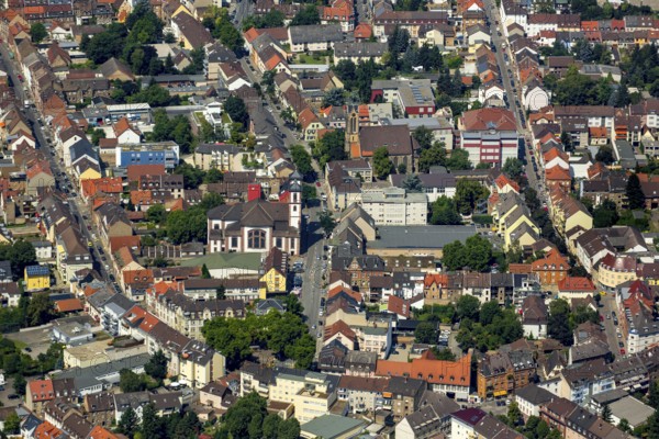 Neckarau, Mannheim, Baden-Württemberg, Germany, Europe, aerial view, birds-eyes view, aerial photography, aerial photography, overview, overview, bird's eye view