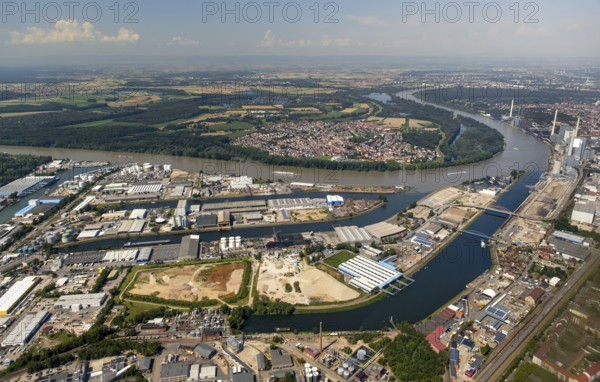 Rheinchemie Rheinau-Hafen Mannheim, Rhine, Mannheim, Baden-Württemberg, Germany, Europe, aerial view, birds-eyes view, aerial photography, aerial photography, overview, bird's eye view