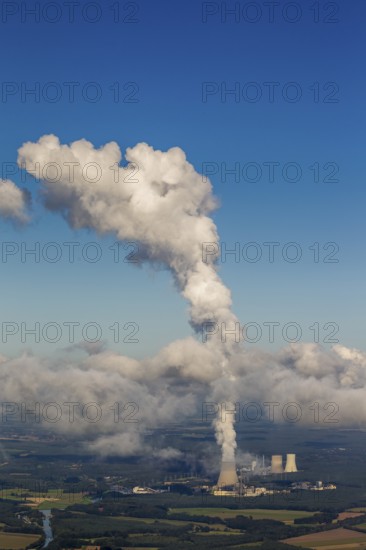 Lingen nuclear power plant, Lingen, Emsland, Lower Saxony, Germany, Lünne, Europe, aerial photo, birds-eyes view, aerial photography, aerial photography, overview, bird's eye view