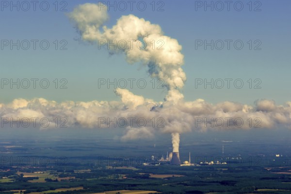 Lingen nuclear power plant, Lingen, Emsland, Lower Saxony, Germany, Europe, aerial photo, birds-eyes view, aerial photography, aerial photography, overview, bird's eye view