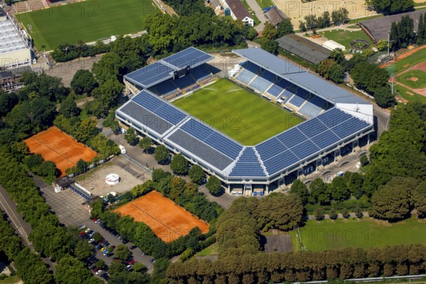 Carl-Benz-Stadion Mannheim, Mannheim, Baden-Württemberg, Germany, Europe, aerial view, birds-eyes view, aerial photography, aerial photography, overview, overview, bird's eye view