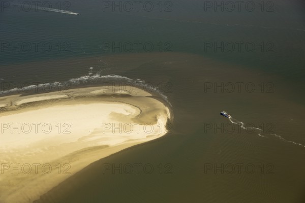 Osterhook, Wadden Sea, aerial photo, Langeoog, North Sea, North Sea island, East Frisian Islands, Lower Saxony, Germany, Europe, birds-eyes view, aerial photography, aerial photography, overview, bird's eye view, Baltrum