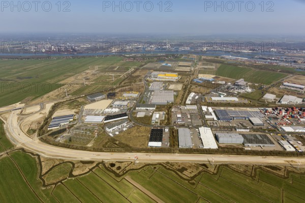 GVZ Bremen, freight distribution centre, industrial area south of the port of Bremen, aerial photography, aerial photography of Bremen, Bremen, Germany, Europe, birds-eyes view, aerial photography, aerial photography, overview, bird's eye view