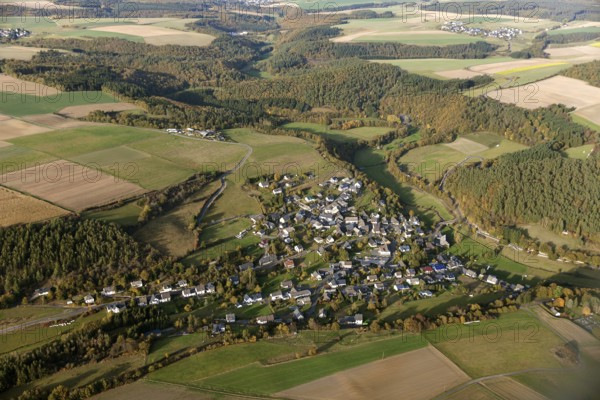 Hunsrück, Schwerbach, Saarland, Germany, Europe, Sankt Ingbert, aerial photo, birds-eyes view, aerial photography, aerial photography, overview, bird's eye view