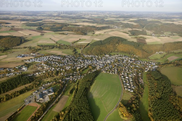 Hunsrück, Schwerbach, Saarland, Germany, Europe, Sankt Ingbert, aerial photo, birds-eyes view, aerial photography, aerial photography, overview, bird's eye view
