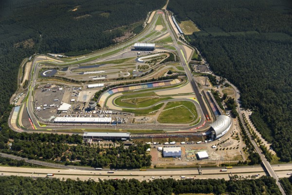 Hockenheimring Baden-Württemberg, former Hockenheimring, Kurpfalzring, motorsport race track, DTM track, former Formula 1 race track, Hockenheim, Baden-Württemberg, Germany, Europe, aerial photo, birds-eyes view, aerial photography, aerial photography, aerial photography, overview, bird's eye view
