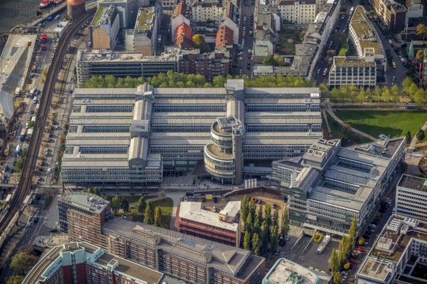 Gruner und Jahr publishing house, G+J, Stern editorial office, Baumwall, Hamburg, Germany, Europe, aerial photo, birds-eyes view, aerial photography, aerial photography, overview, overview, bird's eye view