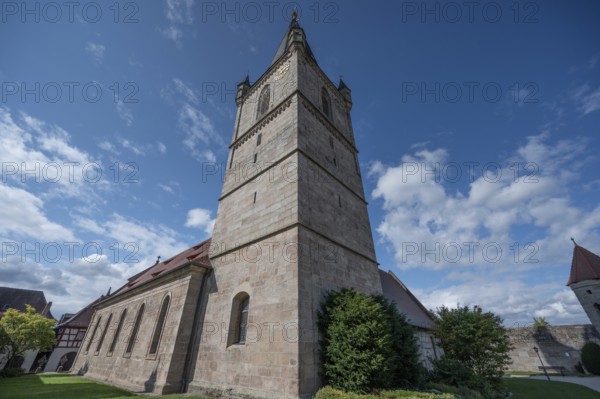 Church of the Nativity of Mary in the fortified church, third largest fortified church in Germany, Hannberg, Middle Franconia, Bavaria, Germany