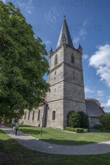 Church of the Nativity of Mary in the fortified church, third largest fortified church in Germany, Hannberg, Middle Franconia, Bavaria, Germany