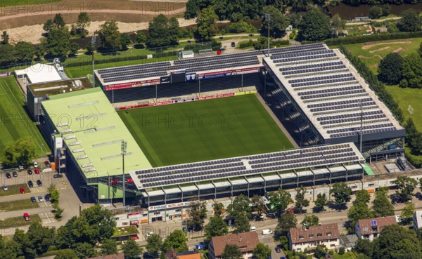 FC Freiburg stadium, Bundesliga stadium, first Bundesliga, MAGE Solar Stadium, football stadium, Freiburg im Breisgau, Breisgau, Baden-Württemberg, Germany, Europe, aerial photo, birds-eyes view, aerial photograph, aerial photography, aerial photography, overview, overview, bird's eye view, university city, trinational metropolitan region Upper Rhine