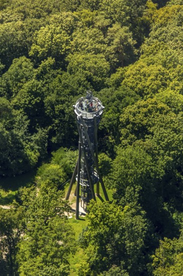 Schlossberg tower on the Schlossberg, Freiburg im Breisgau, Breisgau, Baden-Württemberg, Germany, Europe, aerial view, birds-eyes view, aerial photography, aerial photography, overview, bird's eye view, university city, trinational metropolitan region Upper Rhine