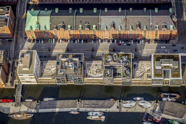 Hamburg Speicherstadt Am Sanddornkai, Kesselhaus, Hafencity, Hamburg, Germany, Europe, aerial view, birds-eyes view, aerial photography, aerial photography, overview, overview, bird's eye view