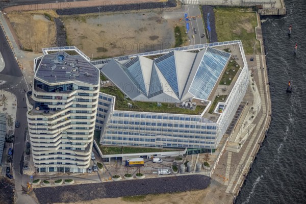 Hamburg Elbe Unilever, SAP, HafenCity, Hamburg, Germany, Europe, aerial view, birds-eyes view, aerial photography, aerial photography, overview, bird's eye view