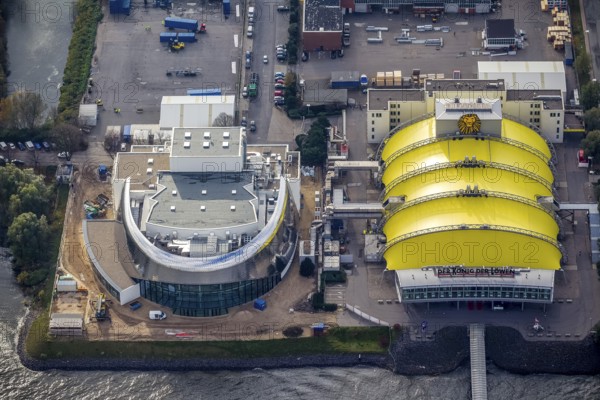 Stage Theatre Hamburg, Lion King Musical, Hamburg harbour, Hamburg, Germany, Europe, aerial view, birds-eyes view, aerial photography, aerial photography, overview, bird's eye view