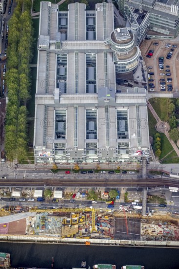 Gruner und Jahr publishing house, G+J, Stern editorial office, Baumwall, Hamburg, Germany, Europe, aerial photo, birds-eyes view, aerial photography, aerial photography, overview, overview, bird's eye view