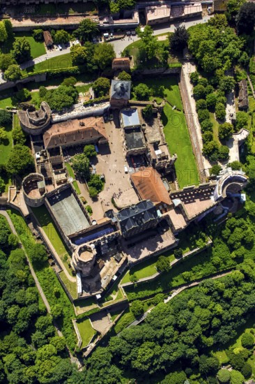 Heidelberg Castle, Heidelberg Castle, Heidelberg Castle Ruins, vertical photography, Heidelberg, Rhein-Neckar-Kreis, Baden-Württemberg, Germany, Europe, aerial photography, birds-eyes view, aerial photography, aerial photography, overview, bird's eye view