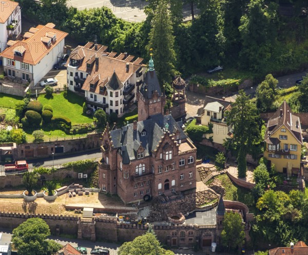 Villa an dere Neuen Schlossstraße, Heidelberg, Rhein-Neckar-Kreis, Baden-Württemberg, Germany, Europe, aerial photograph, birds-eyes view, aerial photography, aerial photography, overview, bird's eye view