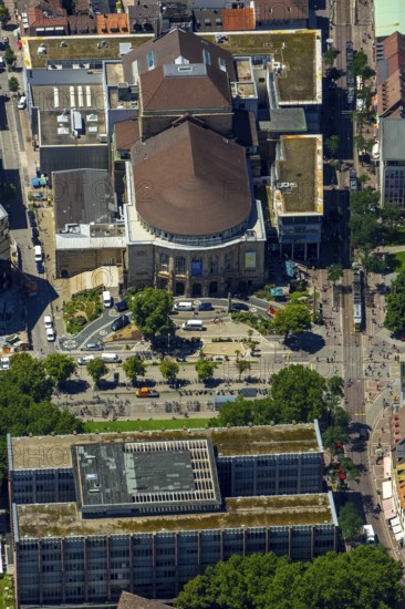 Theatre Freiburg, Kleines Haus Freiburg, Freiburg im Breisgau, Breisgau, Baden-Württemberg, Germany, Europe, aerial photo, birds-eyes view, aerial photography, aerial photography, overview, bird's-eye view, university city, trinational metropolitan region Upper Rhine