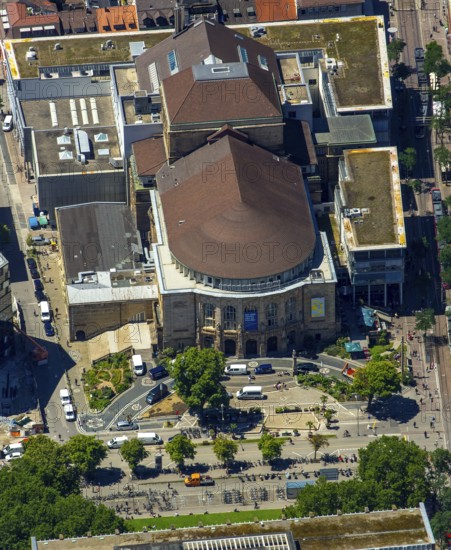 Theatre Freiburg, Kleines Haus Freiburg, Freiburg im Breisgau, Breisgau, Baden-Württemberg, Germany, Europe, aerial photo, birds-eyes view, aerial photography, aerial photography, overview, bird's-eye view, university city, trinational metropolitan region Upper Rhine